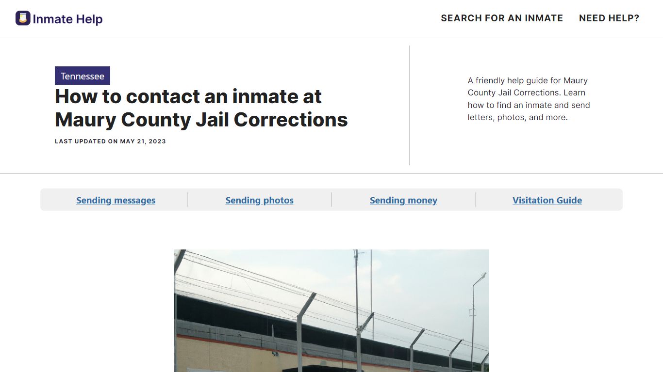 How to contact an inmate at Maury County Jail Corrections
