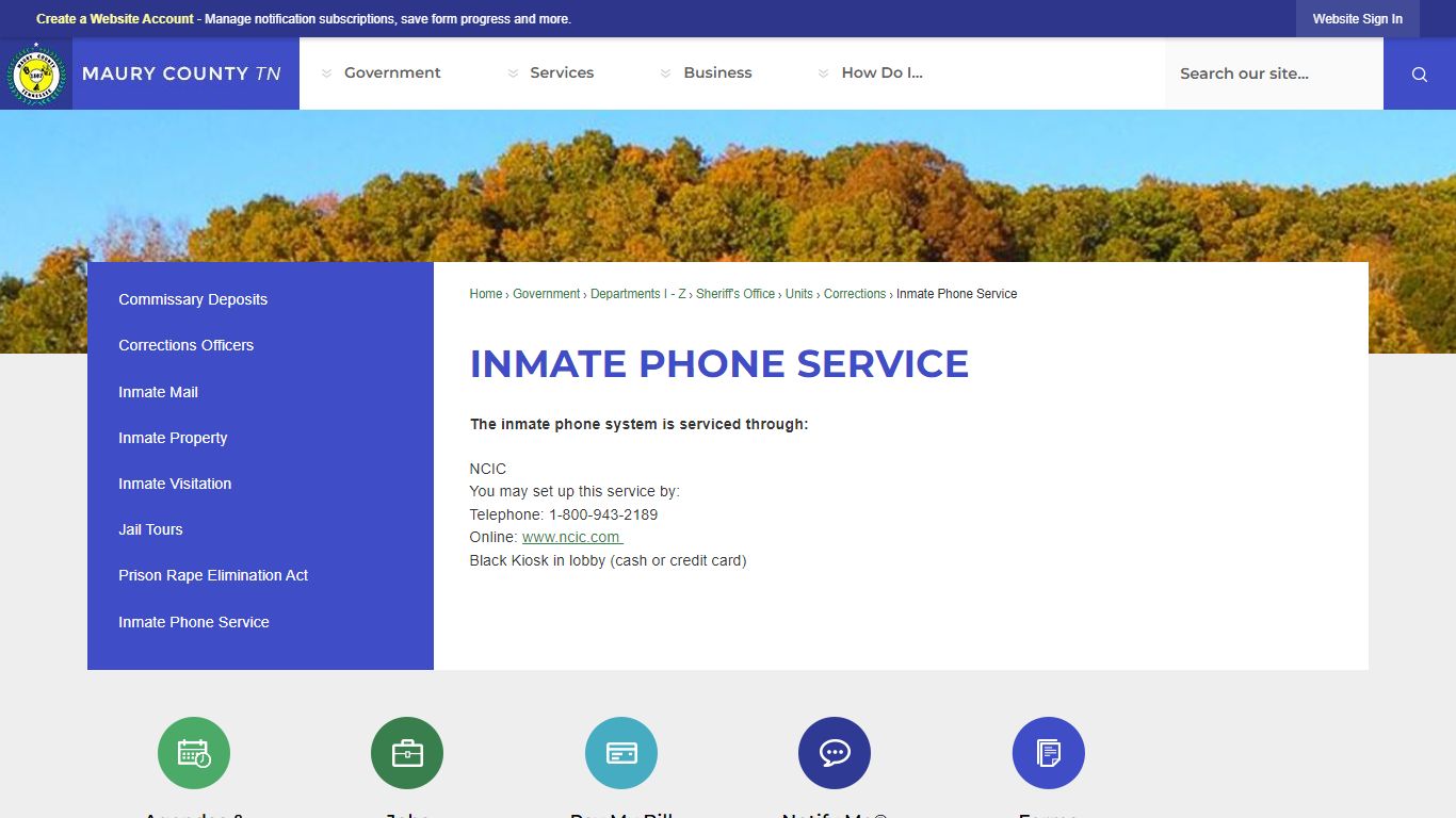 Inmate Phone Service | Maury County, TN